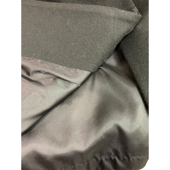 Size 10 Forecaster Womens Black Wool Blend Coat Faux Fur Collar Vintage - Picture 9 of 12